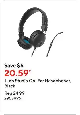 Staples Jlab studio on-ear headphones, black offer