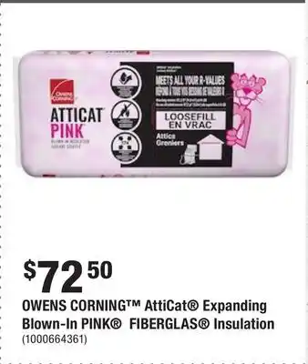 Home Depot Owens corning atticat expanding blown-in pink fiberglas insulation offer