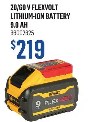 Canac 20/60 v flexvolt lithium-ion battery 9.0 ah offer