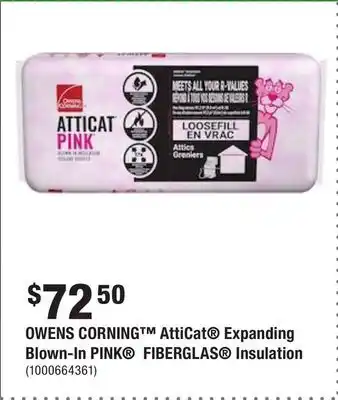 Home Depot Owens corning atticat expanding blown-in pink fiberglas insulation offer