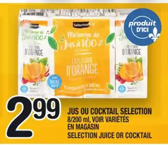 Marche Ami Jus ou cocktail selection | selection juice or cocktail offer