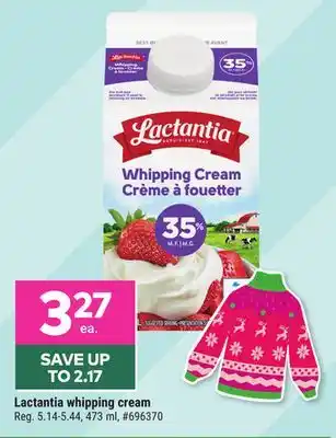 Giant Tiger Lactantia whipping cream offer