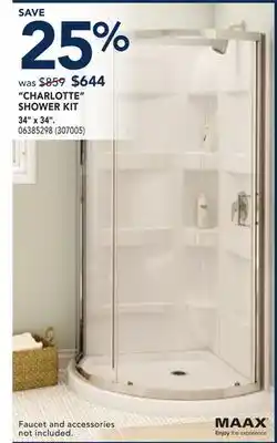 RONA Maax charlotte shower kit offer
