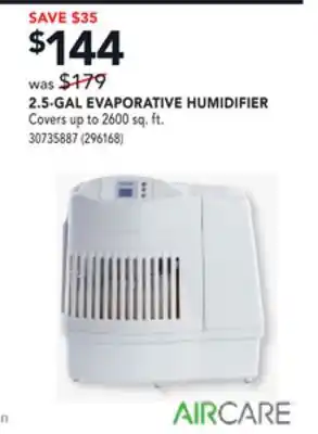 RONA Aircare 2.5-gal evaporative humidifier offer