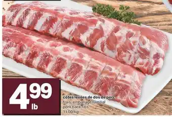 L'Intermarché Participants côtes levées de dos de porc frais, emballage familial pork back ribs 11,00/kg offer