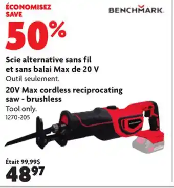 Home Hardware 20v max cordless reciprocating saw - brushless offer