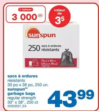 Wholesale Club Sacs à ordures, 30 po x 38 po, 250 un offer