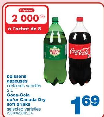 Wholesale Club Boissons gazeuses coca-cola ou canada dry, 2 l offer