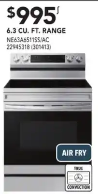 Réno Dépôt Samsung 6.3 cu. ft. range offer