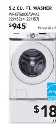 Réno Dépôt Samsung 5.2 cu. ft. washer offer