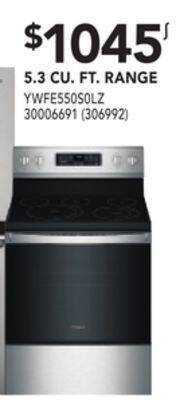 Réno Dépôt Whirlpool 5.3 cu. ft. range offer