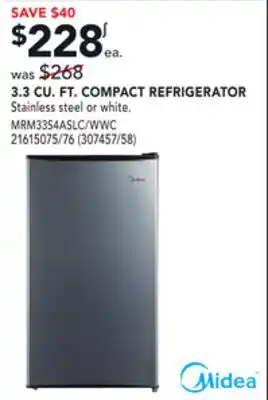 Réno Dépôt Midea 3.3 cu. ft. compact refrigerator offer