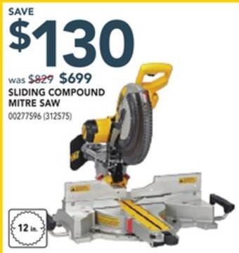Réno Dépôt Dewalt sliding compound mitre saw offer