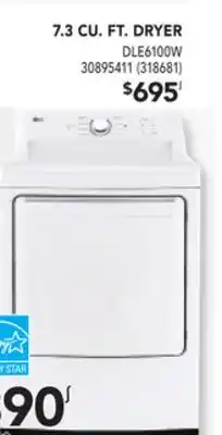 Réno Dépôt Lg 7.3 cu. ft. dryer offer