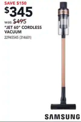 Réno Dépôt Samsung jet 60 cordless vacuum offer