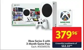 Walmart Xbox series s with 3-month game pass offer