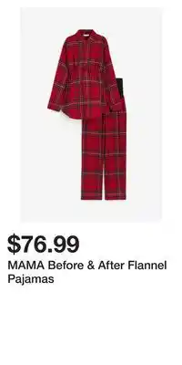 H&M Mama before & after flannel pajamas offer