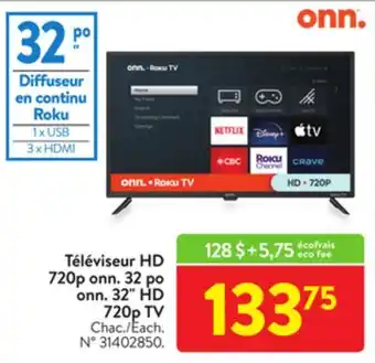 Walmart Onn. 32 hd 720p tv offer