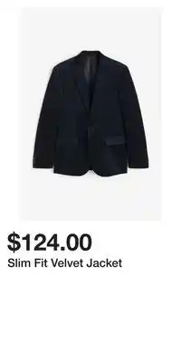 H&M Slim fit velvet jacket offer
