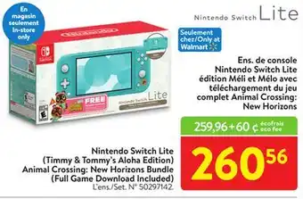 Walmart Nintendo switch lite (timmy & tommy's aloha edition) animal crossing: new horizons bundle (full game download included) offer