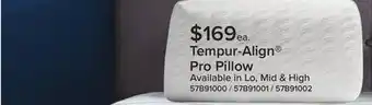 Leon's Tempur-pedic tempur-align prolo pillow offer