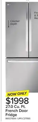 Leon's Lg stainless steel french door smart counter-depth max refrigerator (27 cu. ft.) - lrflc2706s offer