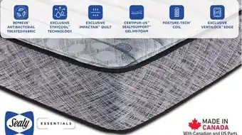 Leon's Sealy essentials mya plush queen mattress offer