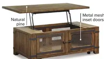 Leon's London lift-top coffee table - natural pine offer