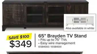 Leon's Brayden 65 tv stand - charcoal offer