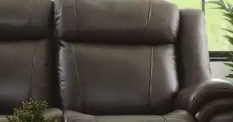 Leon's Plaza leather reclining sofa - grey offer