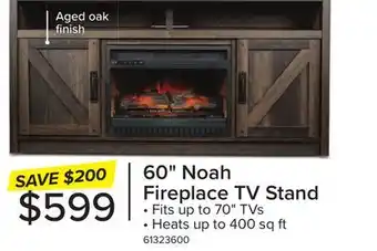 Leon's Noah fireplace tv stand - aged oak offer