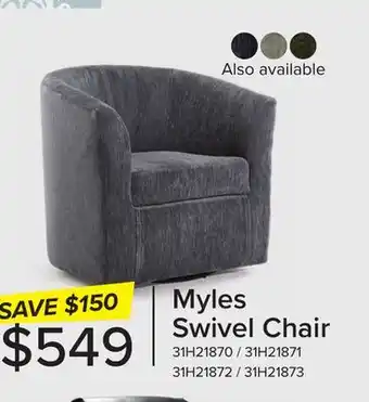 Leon's Myles swivel chair - grey offer