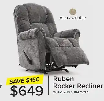 Leon's Ruben rocker recliner - charcoal offer