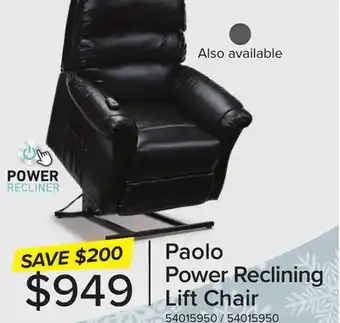 Leon's Paolo power lift recliner - dark brown offer