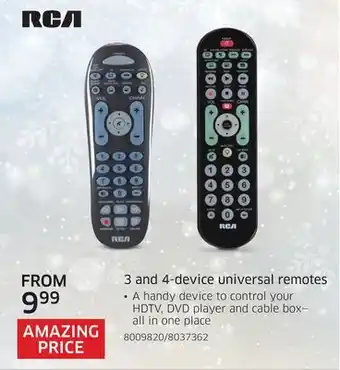The Source Rca 3 and 4-device universal remotes offer