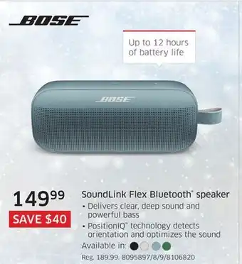 The Source Bose soundlink flex bluetooth speaker offer