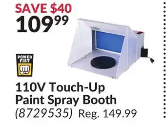 Princess Auto 110v touch-up paint spray booth offer