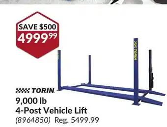 Princess Auto 9, 000 lb 4-post vehicle lift offer