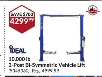 Princess Auto 2-post bi-symmetric vehicle lift offer