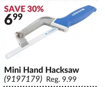 Princess Auto Mini hand hacksaw offer