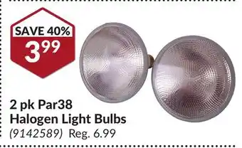 Princess Auto 2 pk par38 halogen light bulbs offer