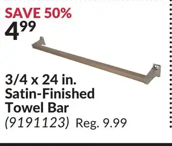 Princess Auto 3/4 x 24 in. satin-finished towel bar offer