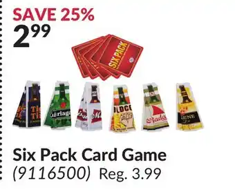 Princess Auto Six pack card game offer