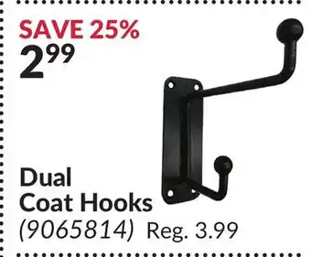 Princess Auto Dual coat hooks offer