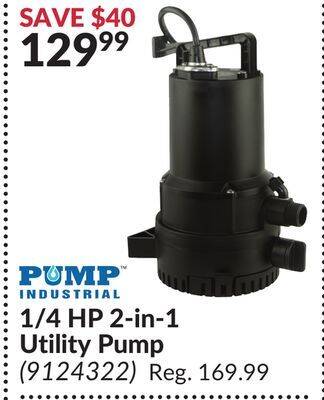 Princess Auto 1/4 hp 2-in-1 utility pump offer