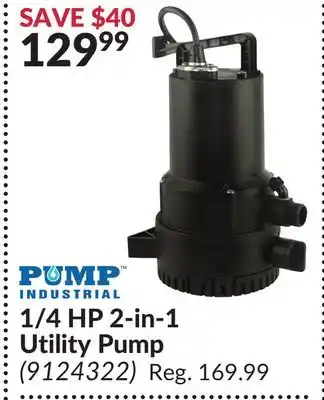 Princess Auto 1/4 hp 2-in-1 utility pump offer