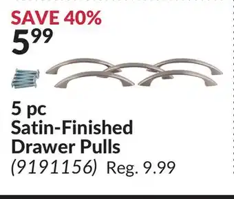 Princess Auto 5 pc satin-finished drawer pulls offer