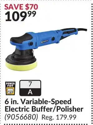 Princess Auto 6 in. variable-speed electric buffer/polisher offer