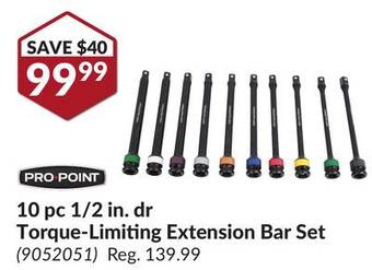 Princess Auto 10 pc 1/2 in. dr torque-limiting extension bar set offer