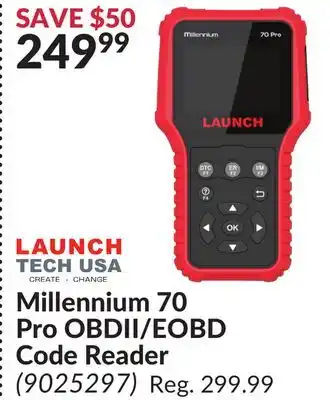 Princess Auto Millennium 70 pro obdii/eobd code reader offer